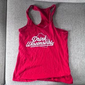 Drink Wisconsinly red Wisconsin racer back tank